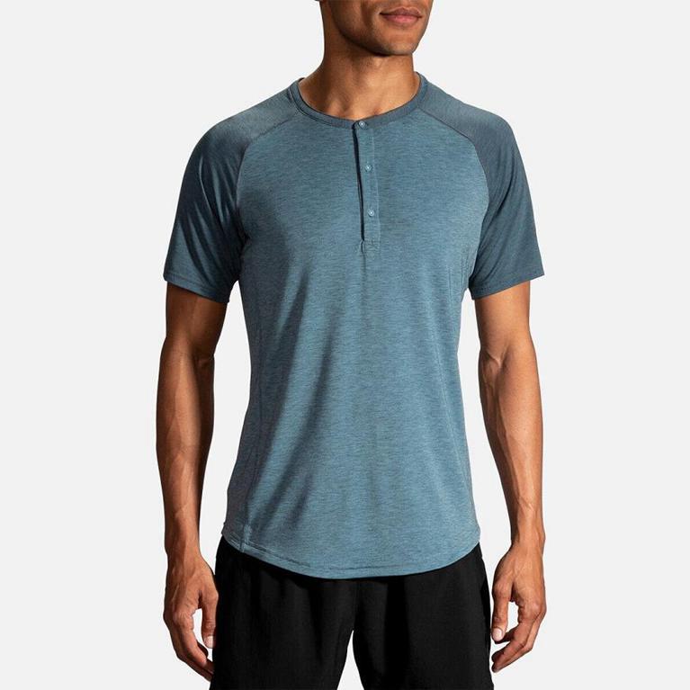 Brooks Cadence Men's Short Sleeve Running Shirt - Blue (54890-YRGB)